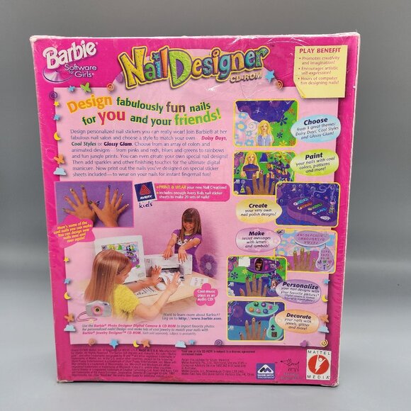 Barbie Nail Designer PC CD-ROM Game 2000 Sealed New Mattel Software for Girls - Picture 2 of 4